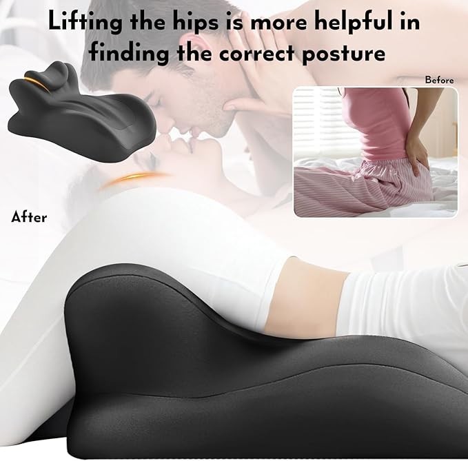 Almohada Ergonómica de Espuma Viscoelástica Soporte Espalda Cuello Cintura Funda