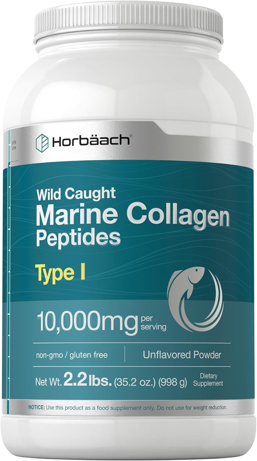 Péptidos de colágeno marino 2.2 lb tipo I hidrolizado sin sabor para piel y uñas