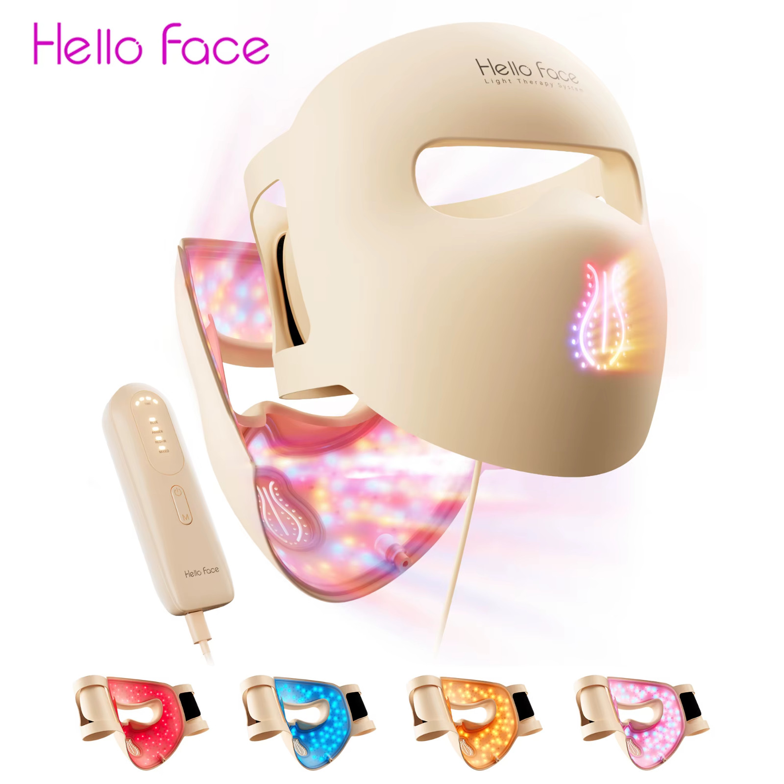 LED FaceMask laser Therapy311LEDs 4 Color Modes Anti-Aging Acne Skin Care Device