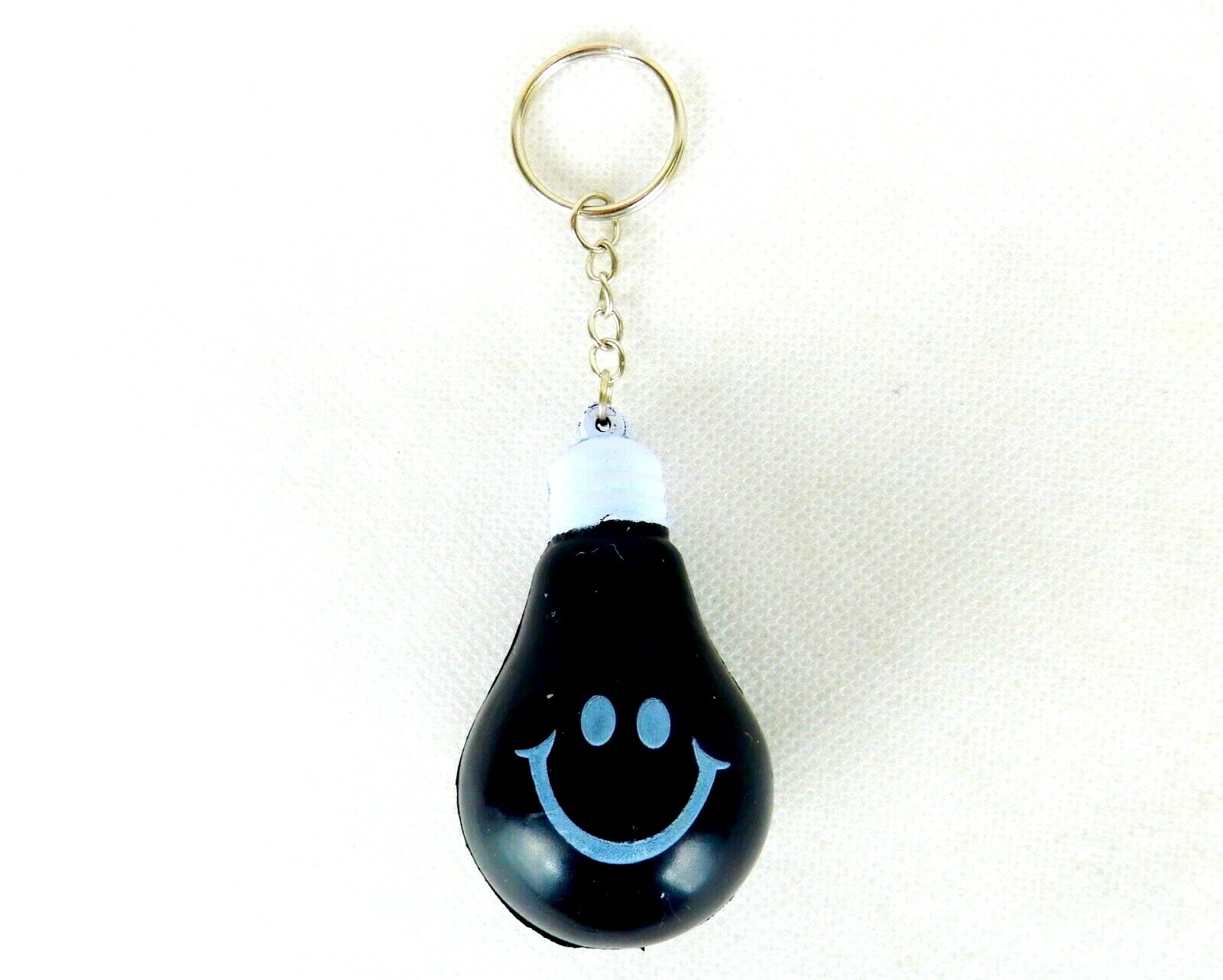 Stress Relief Key Chain, Smiley Face Light Bulb, Choice of 4 Colors, #LO2502