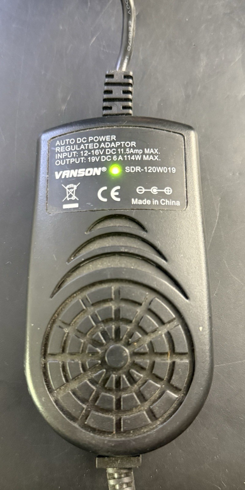 Genuine Respironics EverGo Vanson Car Auto DC Power Adapter SDR-120W019 Vk03