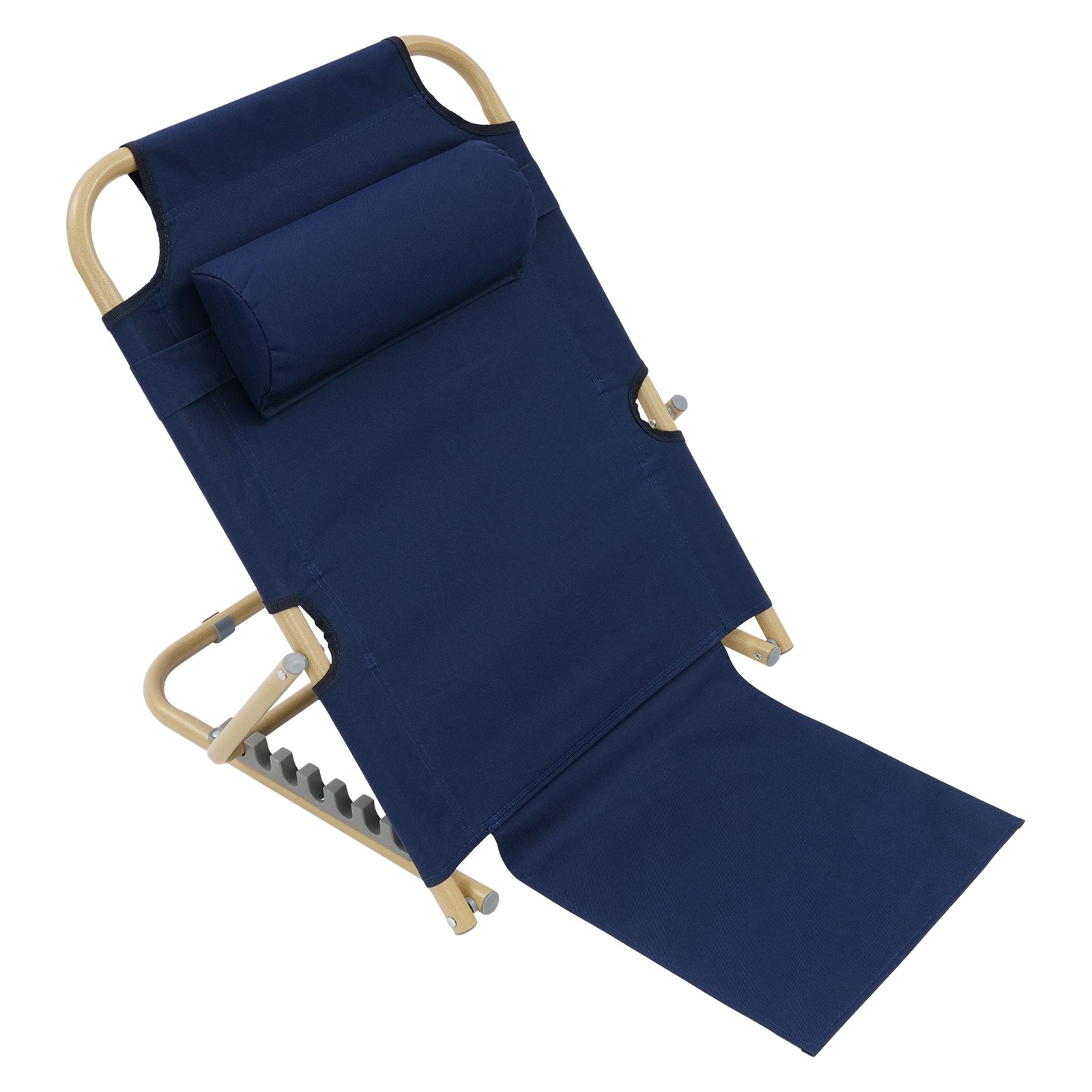 Deep Blue Portable Folding Adjustable Sit up Back Rest, Multifunction Bed Chair