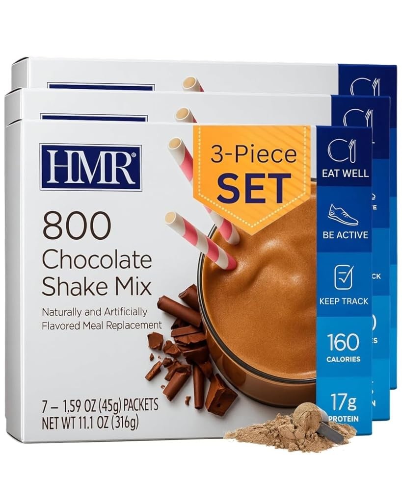 Meal Replacement Shake Powder Chocolate 17g Protein 21 Servings HMR 800 3-Pack