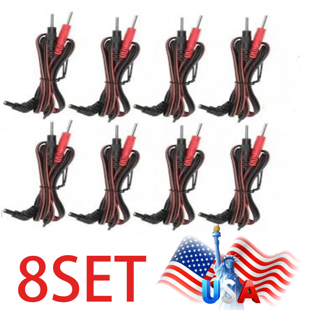 8TENS Unit Lead Wires FOR INTENSITY 10 TENS 2500 3000 7000 EMS 7500 TWIN STIM US