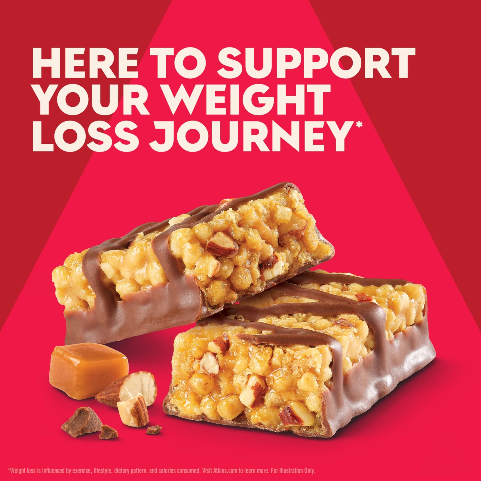 Protein Bars Chocolate Almond Caramel 15g 3g Net Carbs 1ct Atkins High Keto