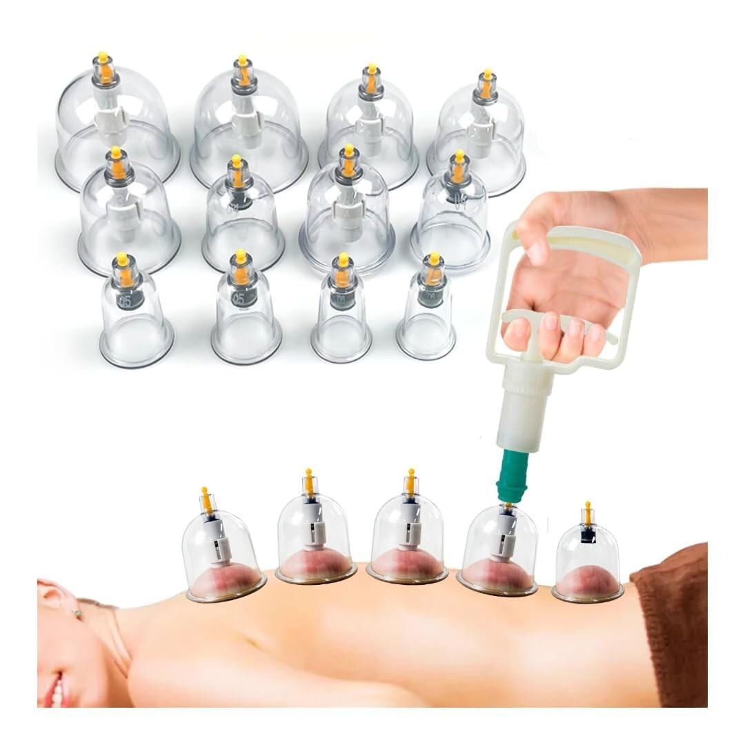 12 Pcs Vacuum Cupping Set for Body Relaxation Massage and Manual Therapy Cups