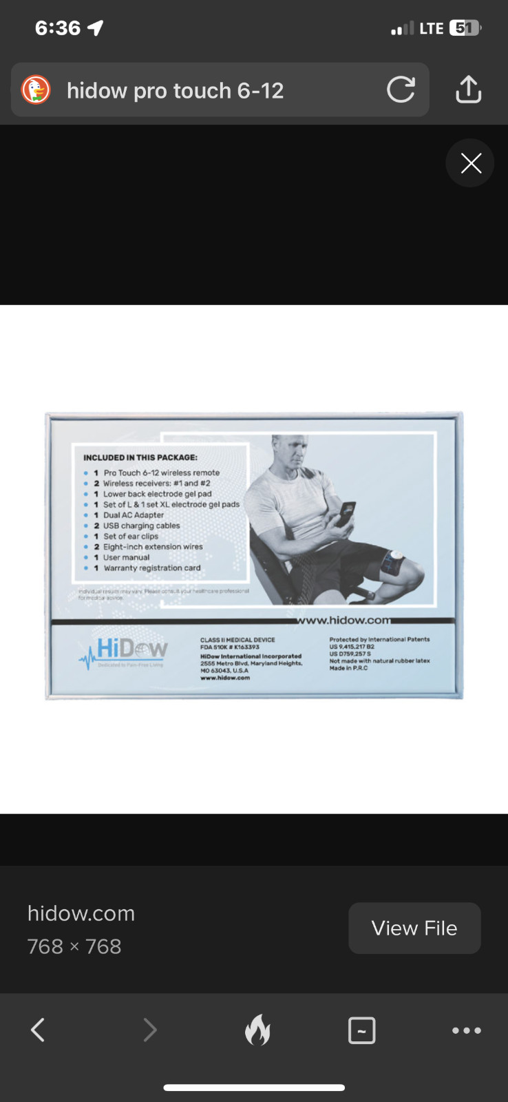 HiDow Pro Touch Wireless 6-12 premium wireless electronic muscle stimulator/TENS