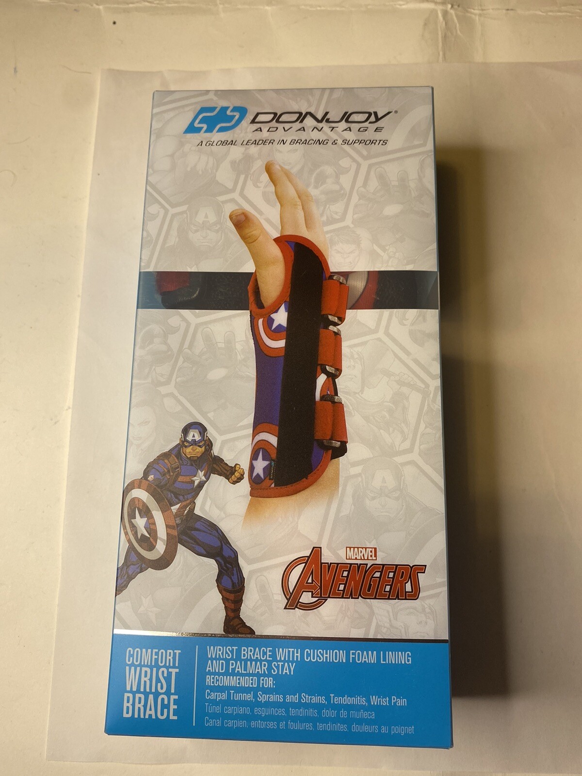 DONJOY MARVEL AVENGERS MOD. LEFT YOUTH WRIST BRACE CUSHION LINING PALMAR STAY
