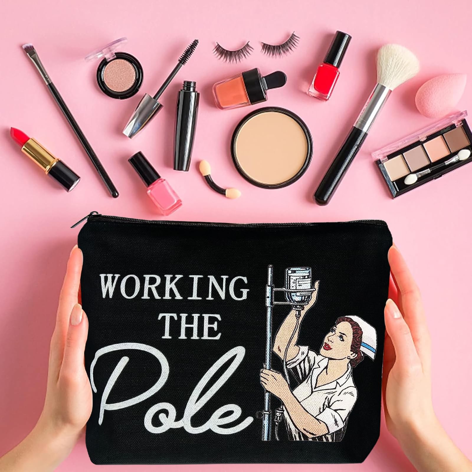 ER Nurse Gift,Nurse Gifts for Women Funny Makeup Bags,Working The Black