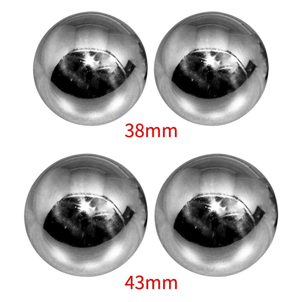 Denpetec 2pcs Baoding Balls Chinese free size, Silver, 1.69inch, Color Random