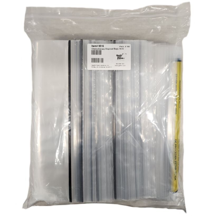 *100-Pieces* Health Care Logistics Chemotherapy 9″ x 12″ Disposal Bags 9516