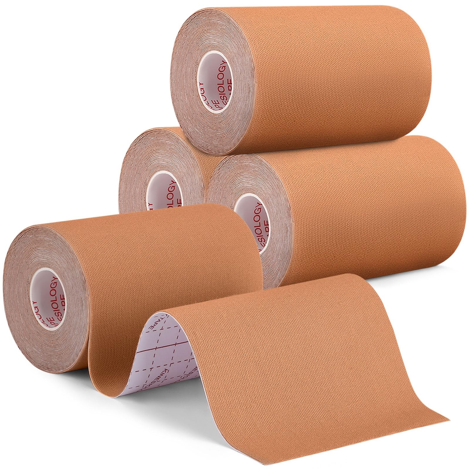 Kinesiology Tape 4in x 5.5yd Breathable Muscle Support Beige E50306-GST-NA Rolls