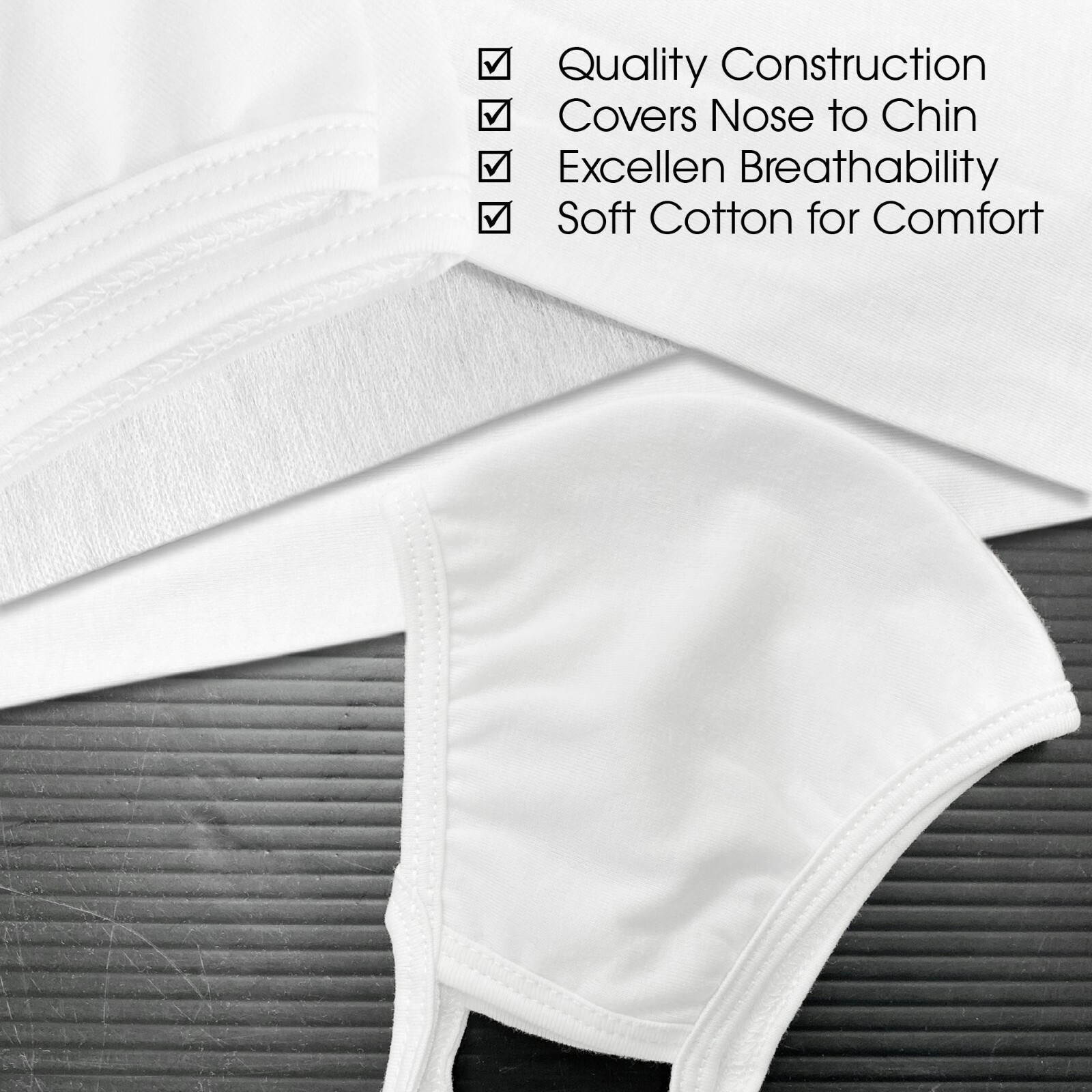 Face Mask Premium White Fabric Reusable Washable Cotton Face Mask (Pack of 10)
