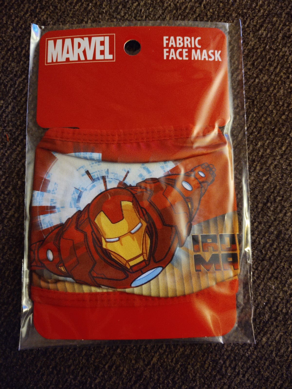 NEW Kids’ Marvel «Iron Man» Fabric Face Cover [Size: OSFM, Ages 4+]
