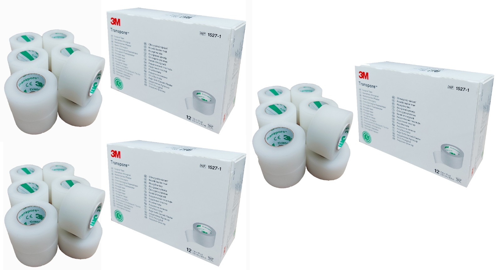 3M Transpore Clear Surgical Tape 1527-1 1″ x 10 yard (12rolls per box) – 3 boxes