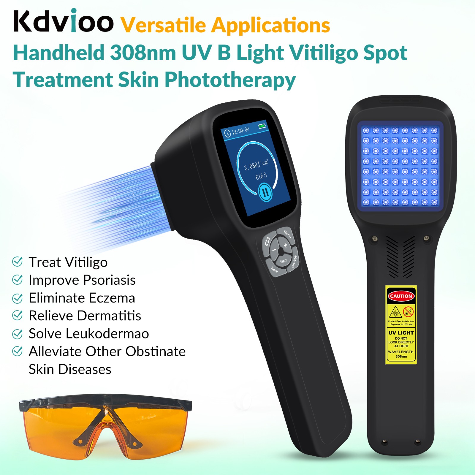 Portable 308nm UVB Phototherapy Device 64 Diodes for Eczema and Skin Repair Home