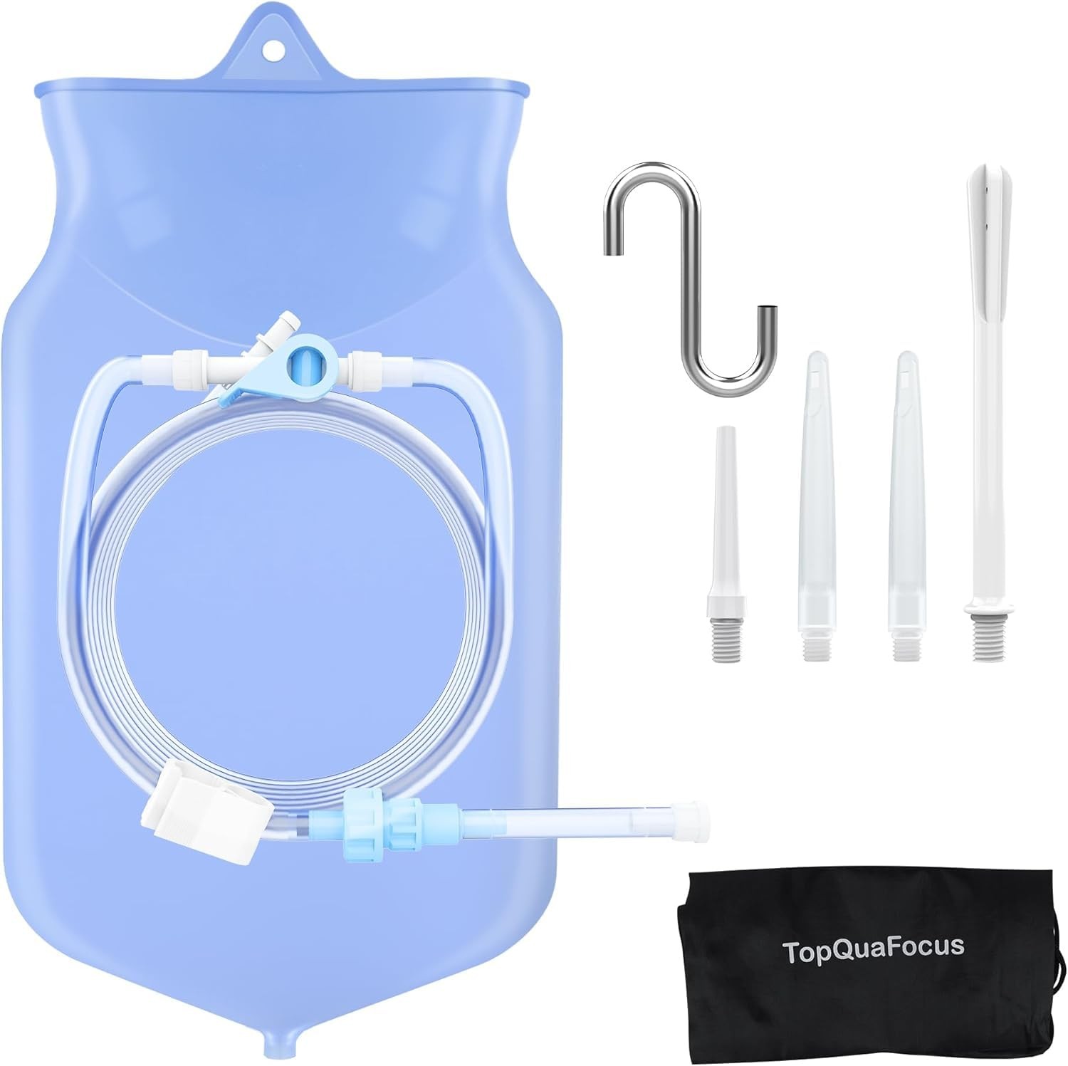 2Qt Silicone Enema Kit for Colon Cleaning, Reusable Home Coffee Enema Bag – 6…