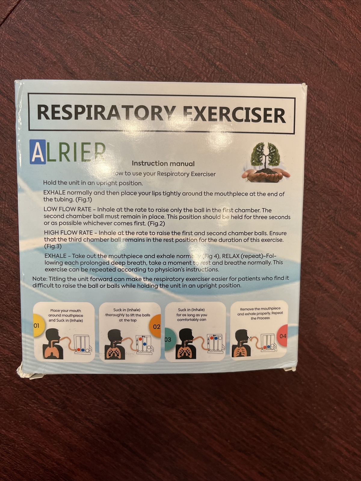 Deep Breathing Exercise for Lung Respiratory Breath Trainer w Mouthpiece NEW
