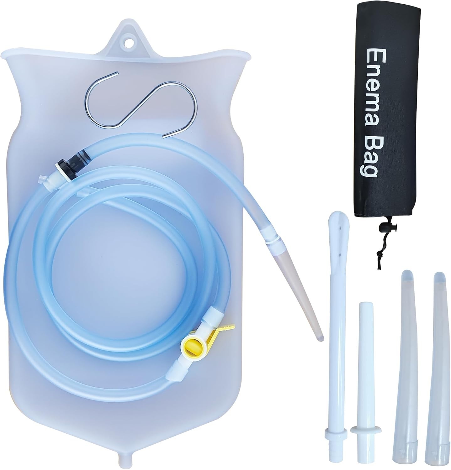 Clear Silicone Enema Bag Kit – 2 Quart Reusable Colon & Detox Care System