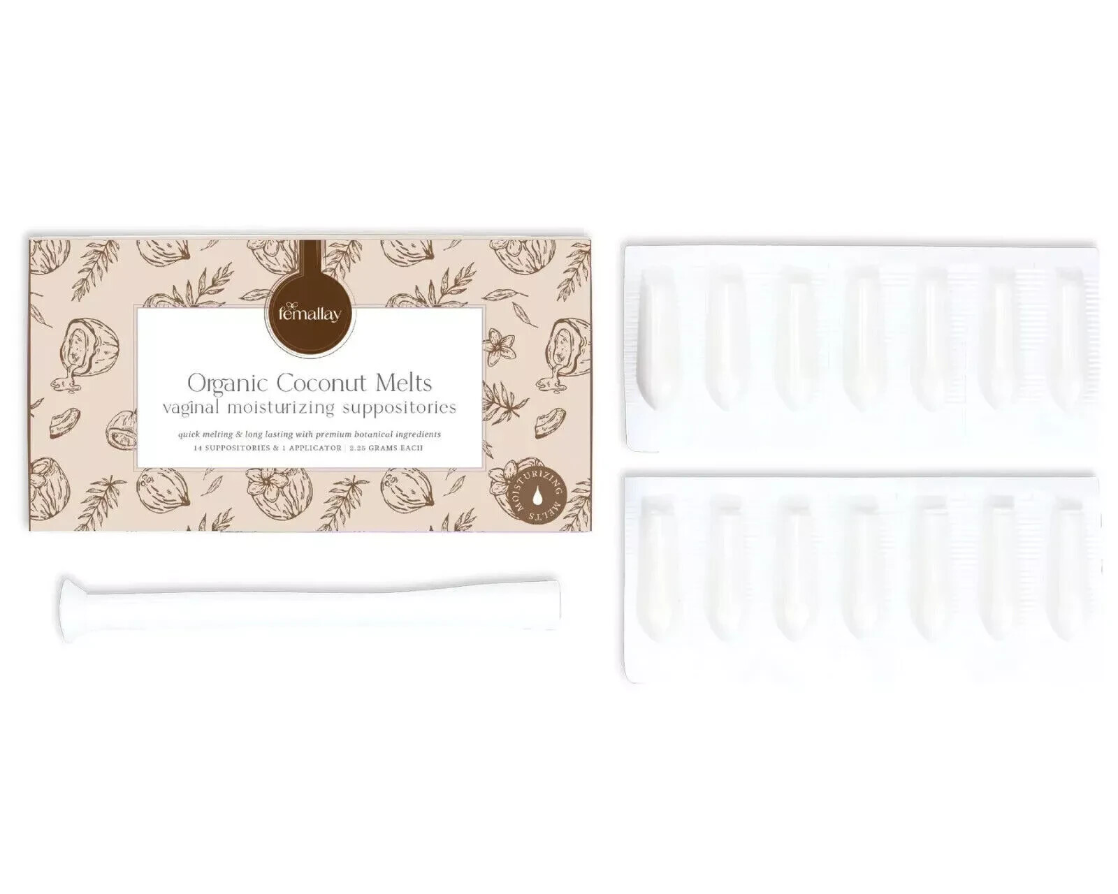 Organic Intimacy Suppository Melts for Moisture & Lubrication – Coconut
