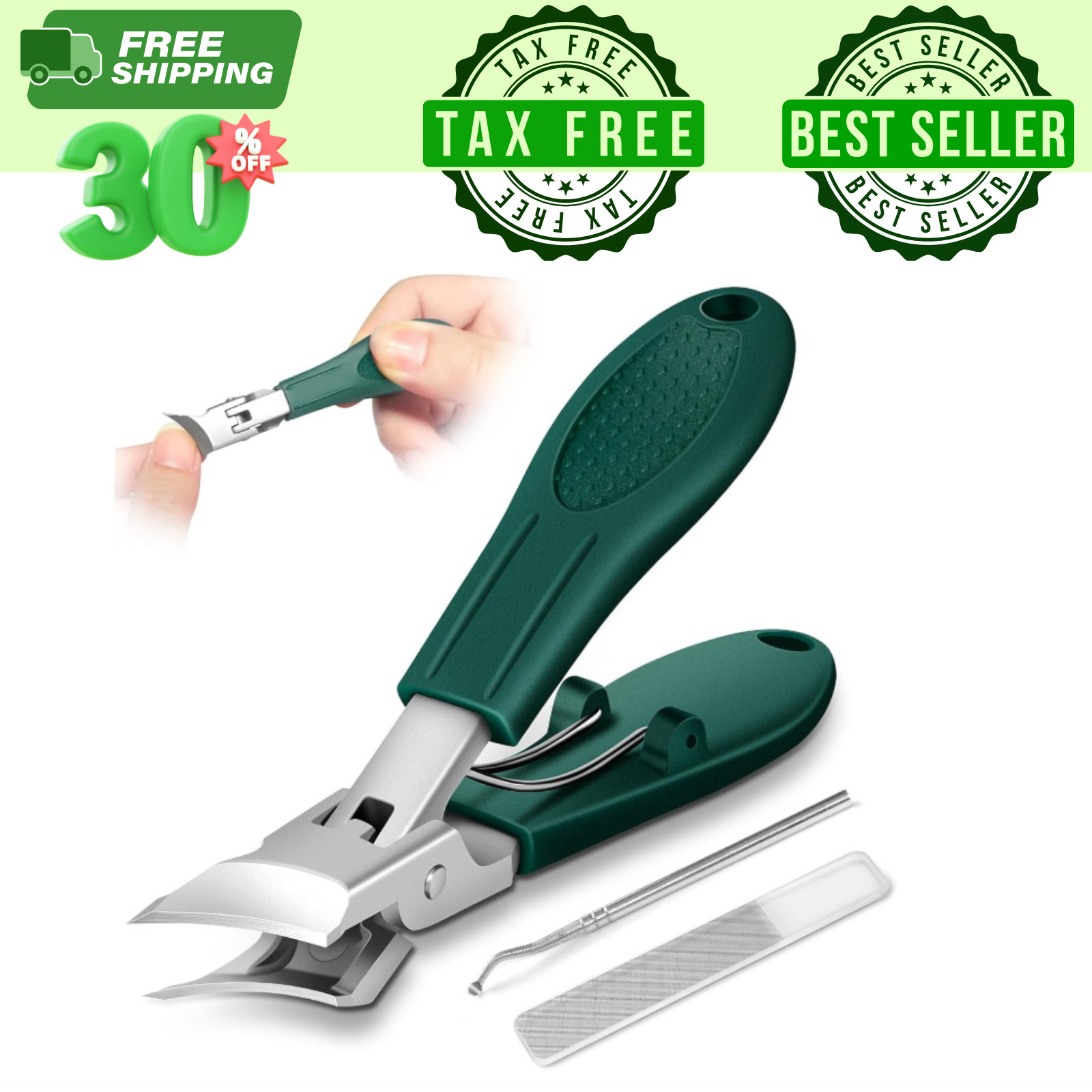 Eagle Beak Beveled Nail Clippers, Upgrade Stainless Steel Wide Jaw Opening Anti-