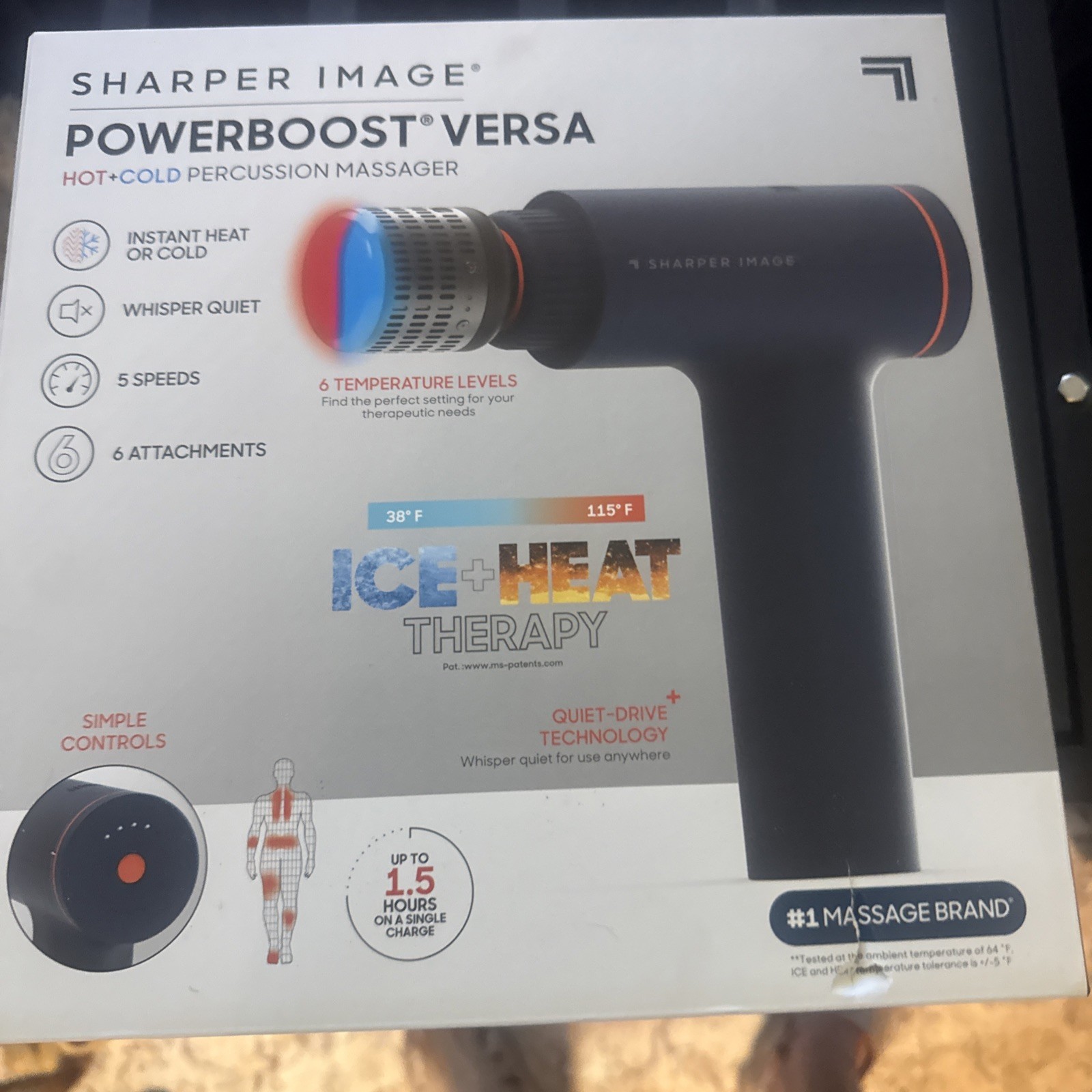 Sharper Image Powerboost Versa Deep Tissue Percussion Massage Gun – NEW