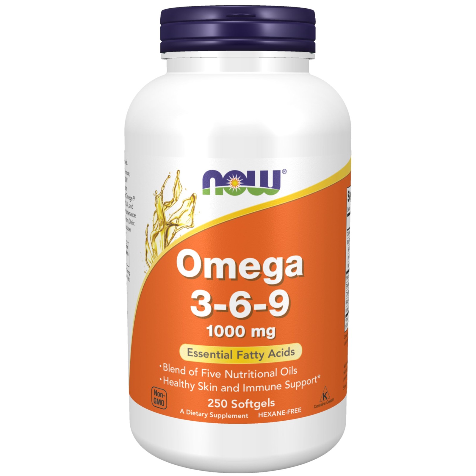 Omega 3-6-9 1000mg Supplement 250 Softgels Flax Seed Evening Primrose NOW Foods