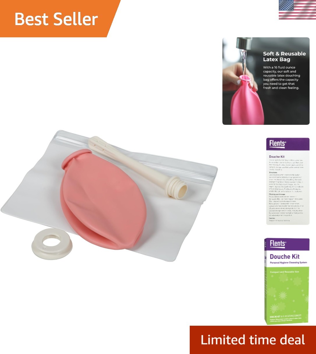 Compact Reusable Douche Kit with 16 fl oz Bottle – Travel-Friendly Hygiene