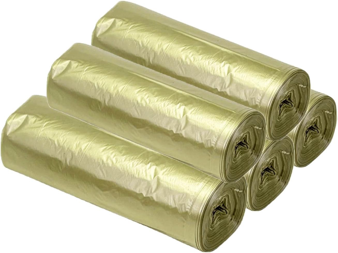 5 Rolls Small Trash Can Bags 4 Gallon Bag Kitchen Gold
