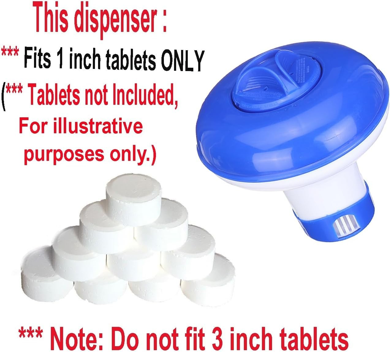Collapsible/Retractable Mini 1″ Chlorine/Bromine Tablet Dispenser for Small K…