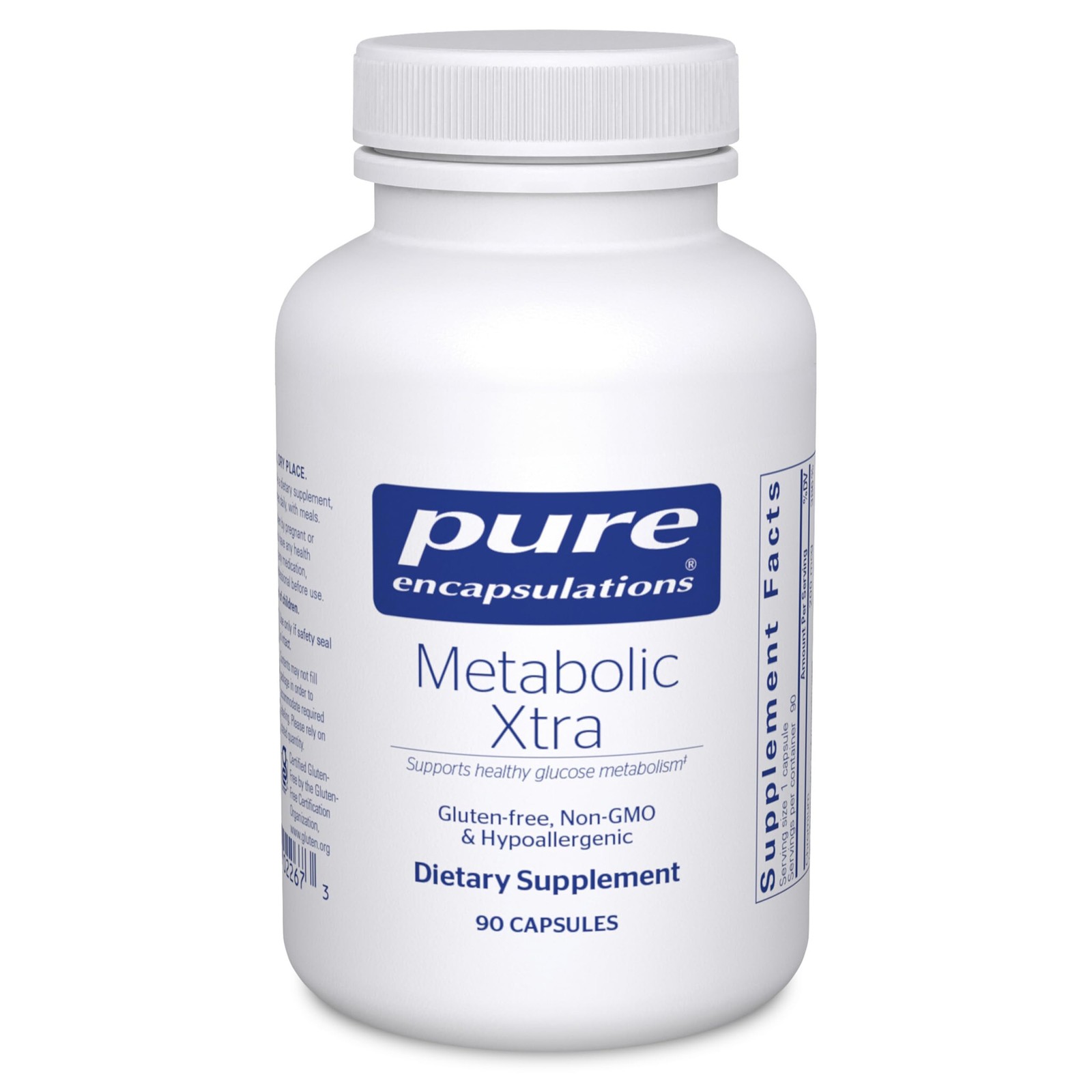 Metabolic Xtra Supplement Carbohydrate Metabolism Support 90 Capsules Pure