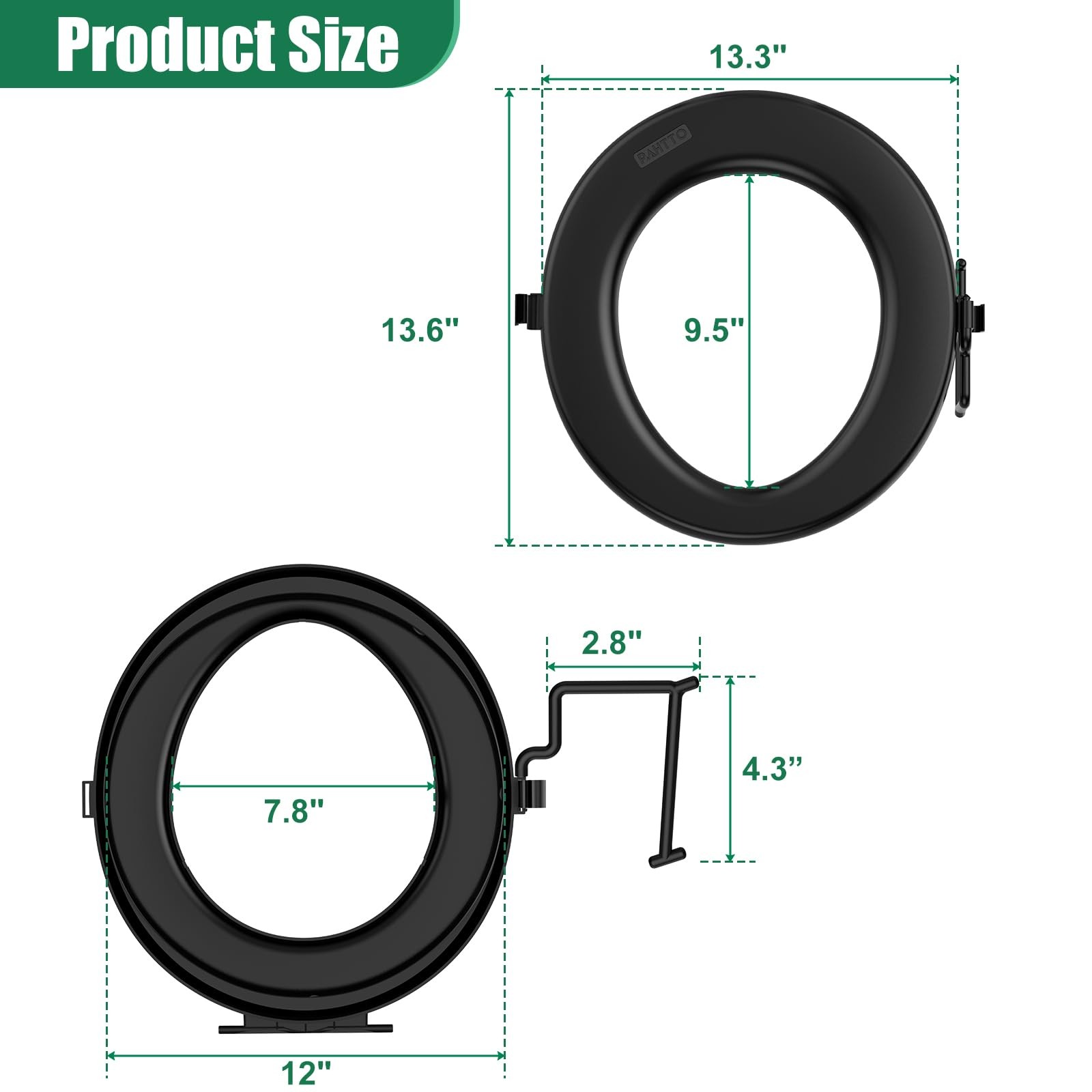 Bucket Toilet Seat, Portable Seat for 5 Gal Buckets, Universal, Black