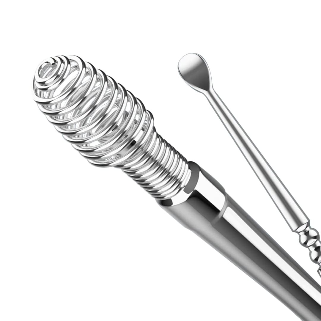 Ear Wax Removal Kit Spiral Cleaner Metal Tools Silver Clinear Er02 Cleaning