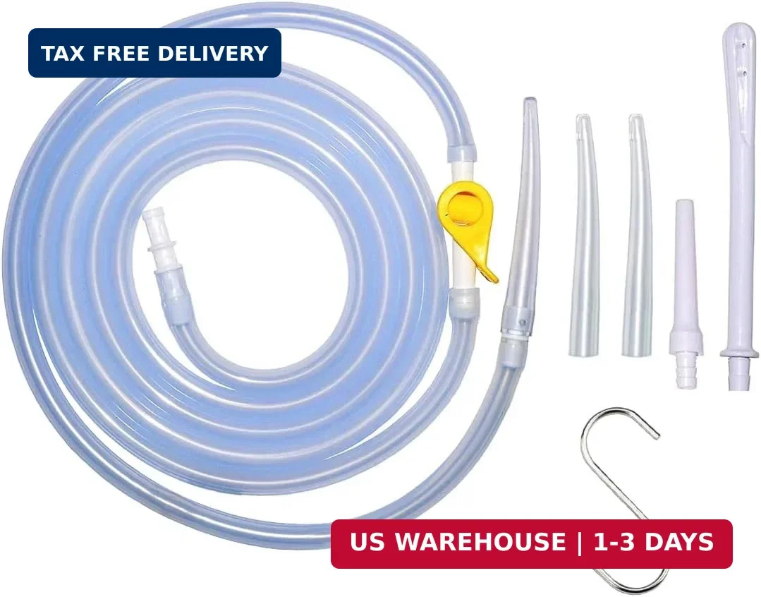 Enema Kit Replacement Part Silicone Enema Hose Colon Cleansing Accessories, Incl