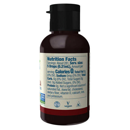 Better Stevia Liquid Sweetener Cinnamon Vanilla 2 fl oz By Now Foods