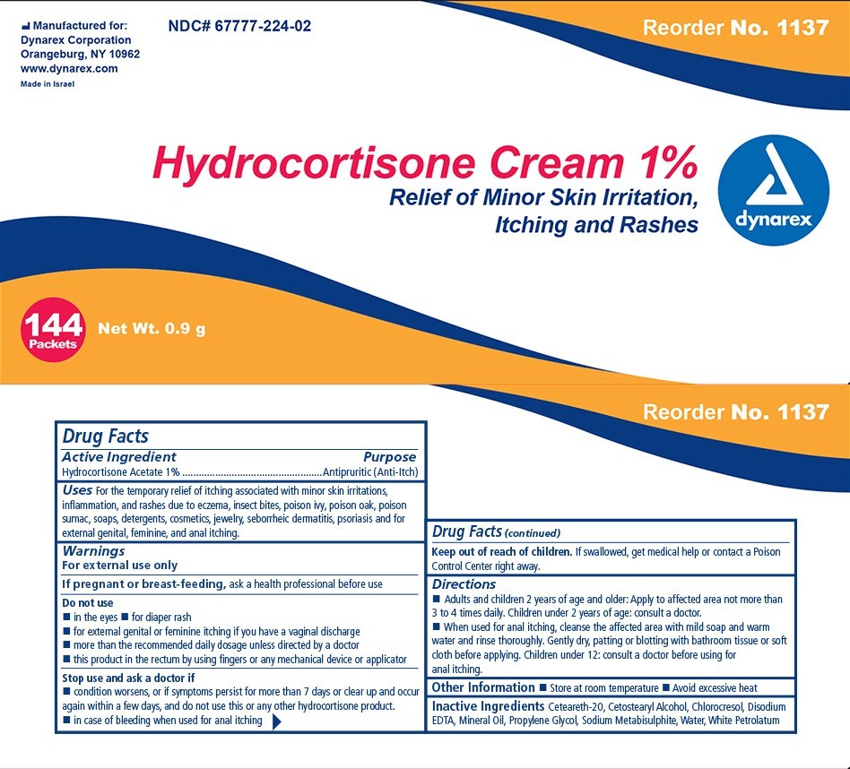 Dynarex 1137 Hydrocortisone Cream 0.9 g. foil packet (Set of 144)
