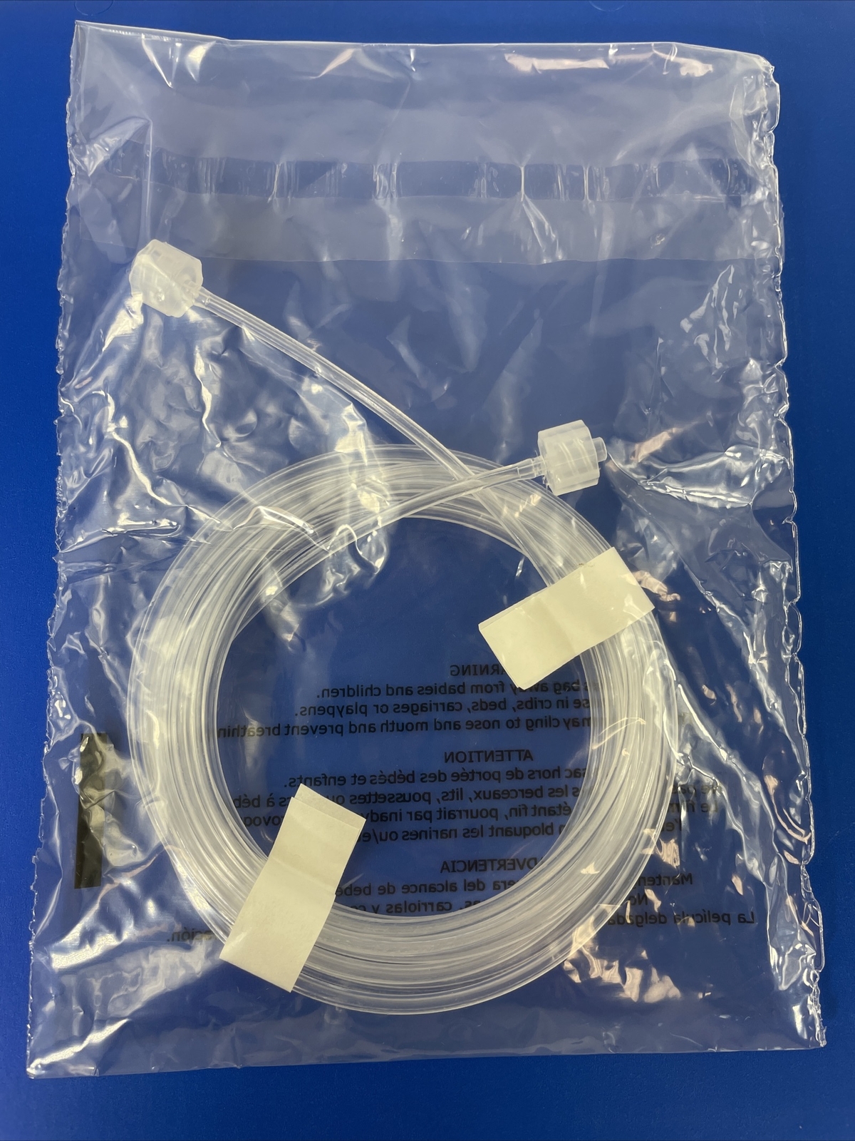 Lot of 3 Clear Tubing Line, 10′ Length .047″ (1.19mm) ID – Male Luer Connectors
