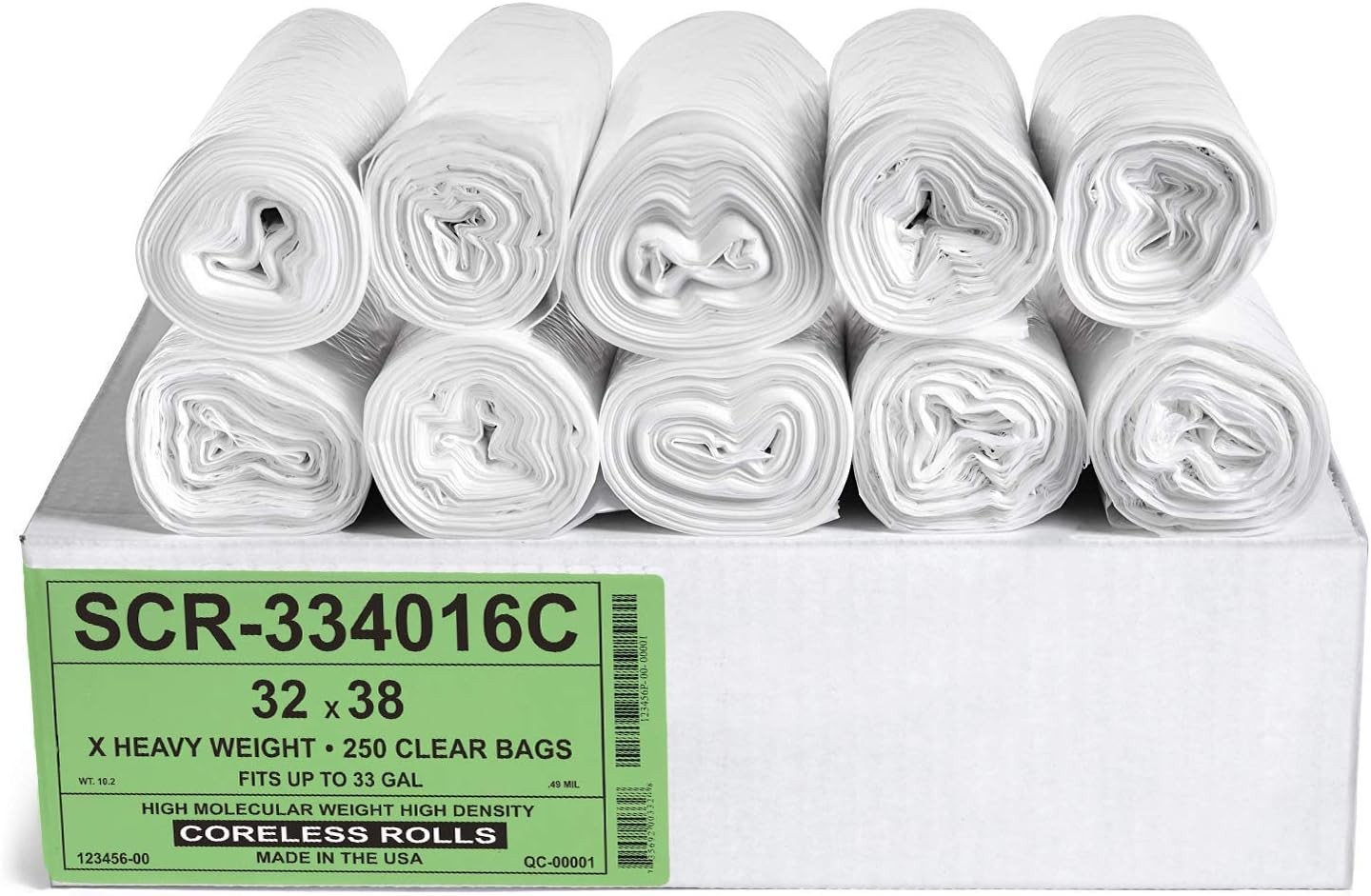 Aluf Plastics Trash Bags – (Commercial 250 Pack) 250 Count (Pack of 1), Clear
