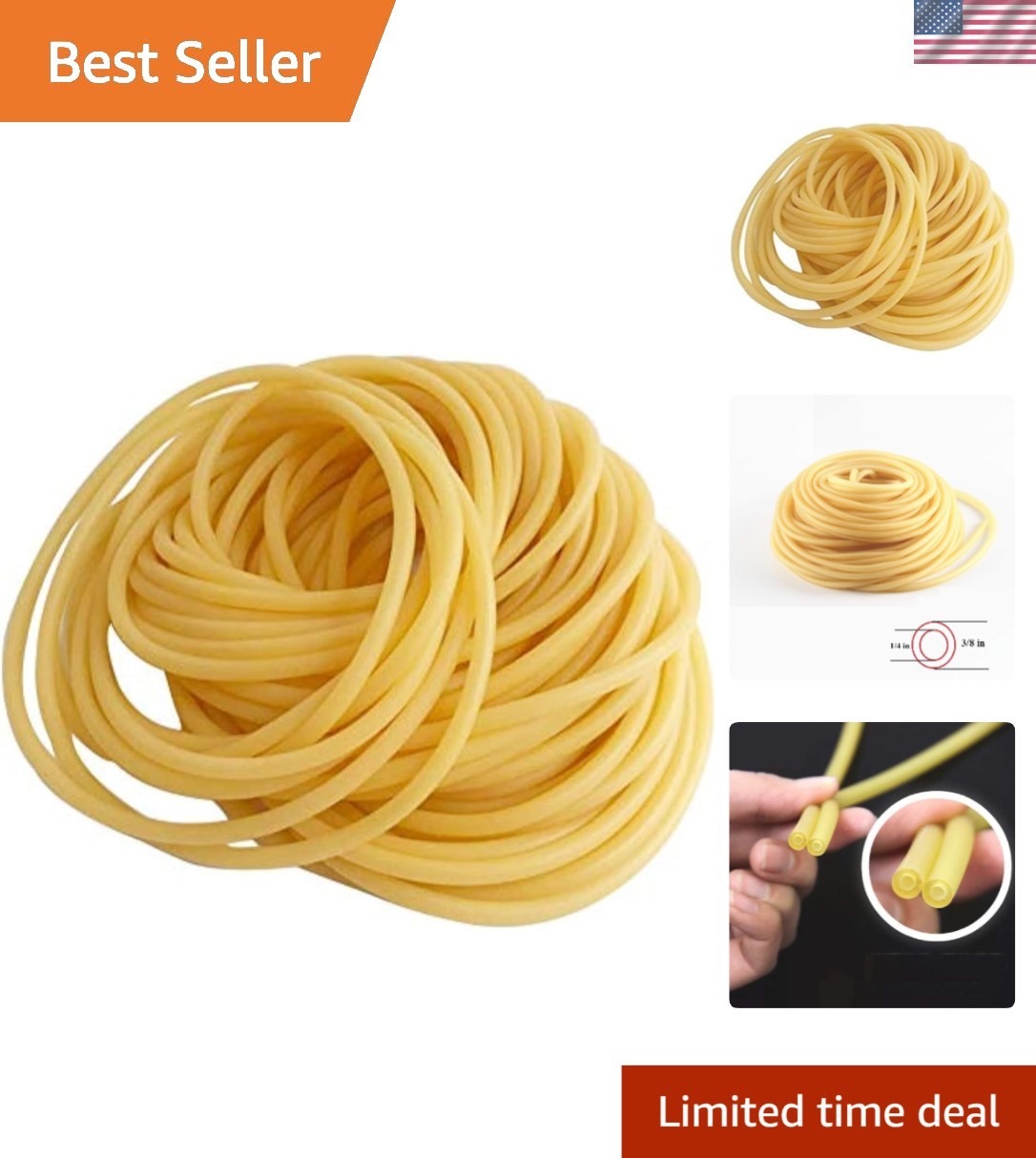 50 Feet of High-Quality Latex Rubber Tubing – Ideal for Slingshots & Medical Use
