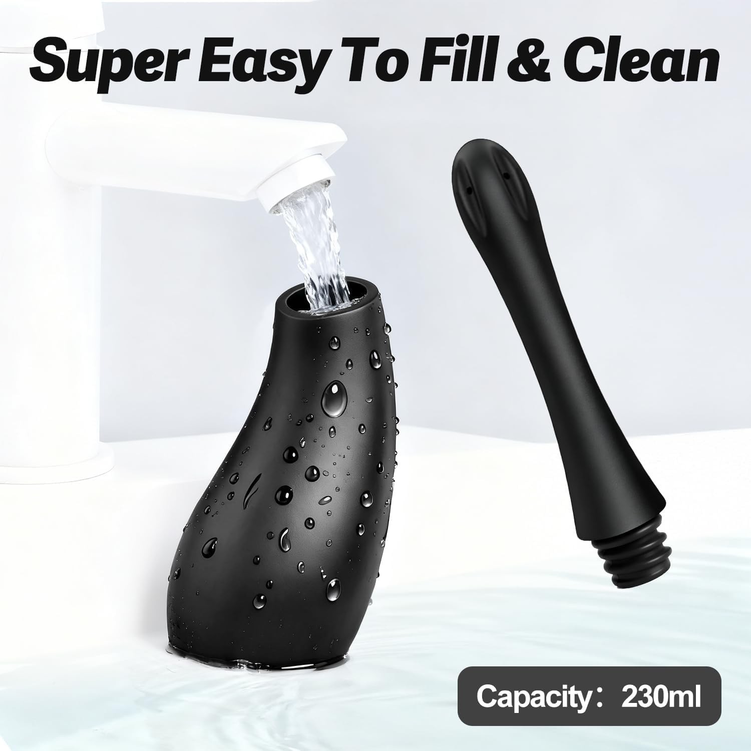 Anal Douche Enema Bulb for Men Women, Silicone Enema Bulb with Silicon Nozzle fo