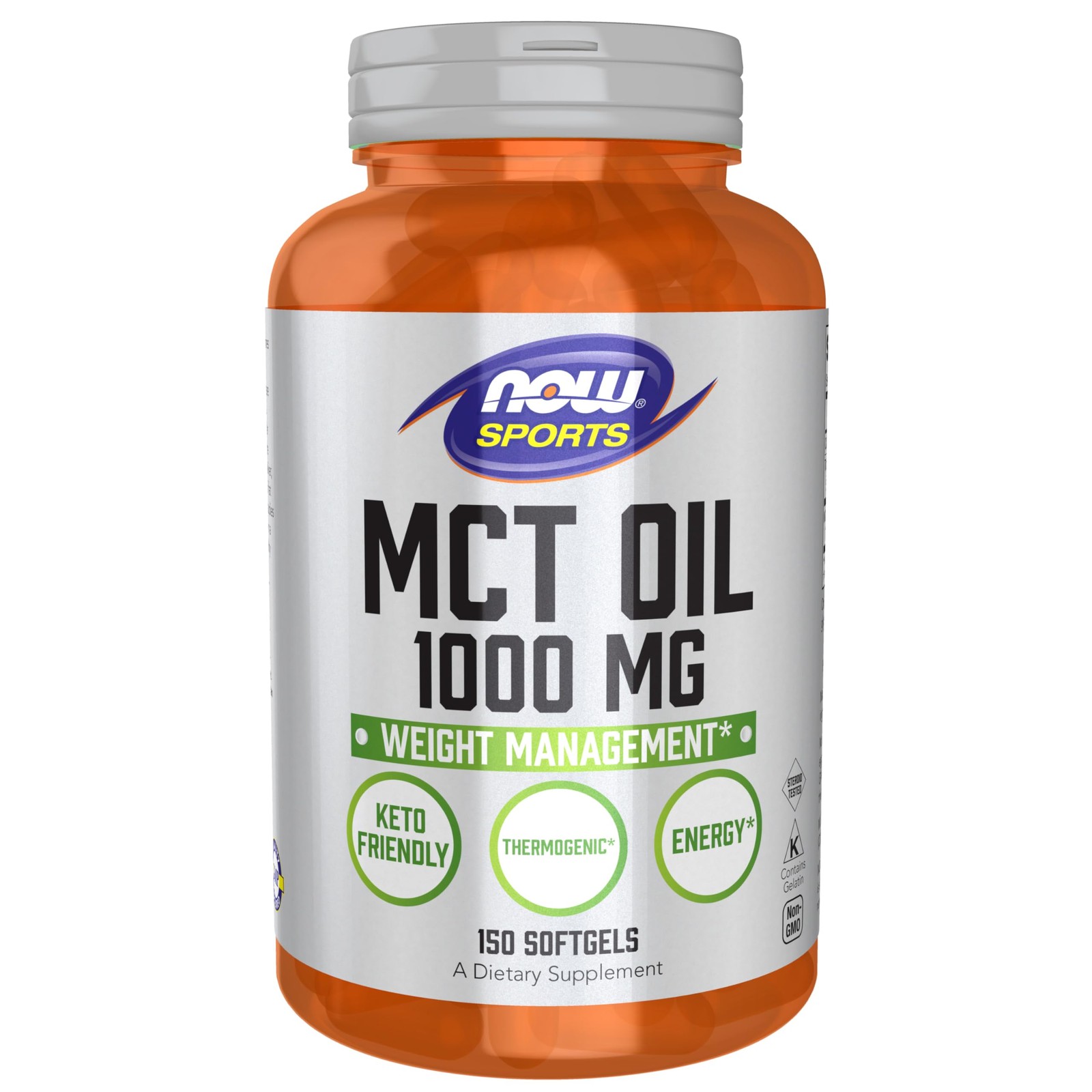 MCT Oil 1000mg Medium Chain Triglycerides 150 Softgels NOW Foods Sports Weight