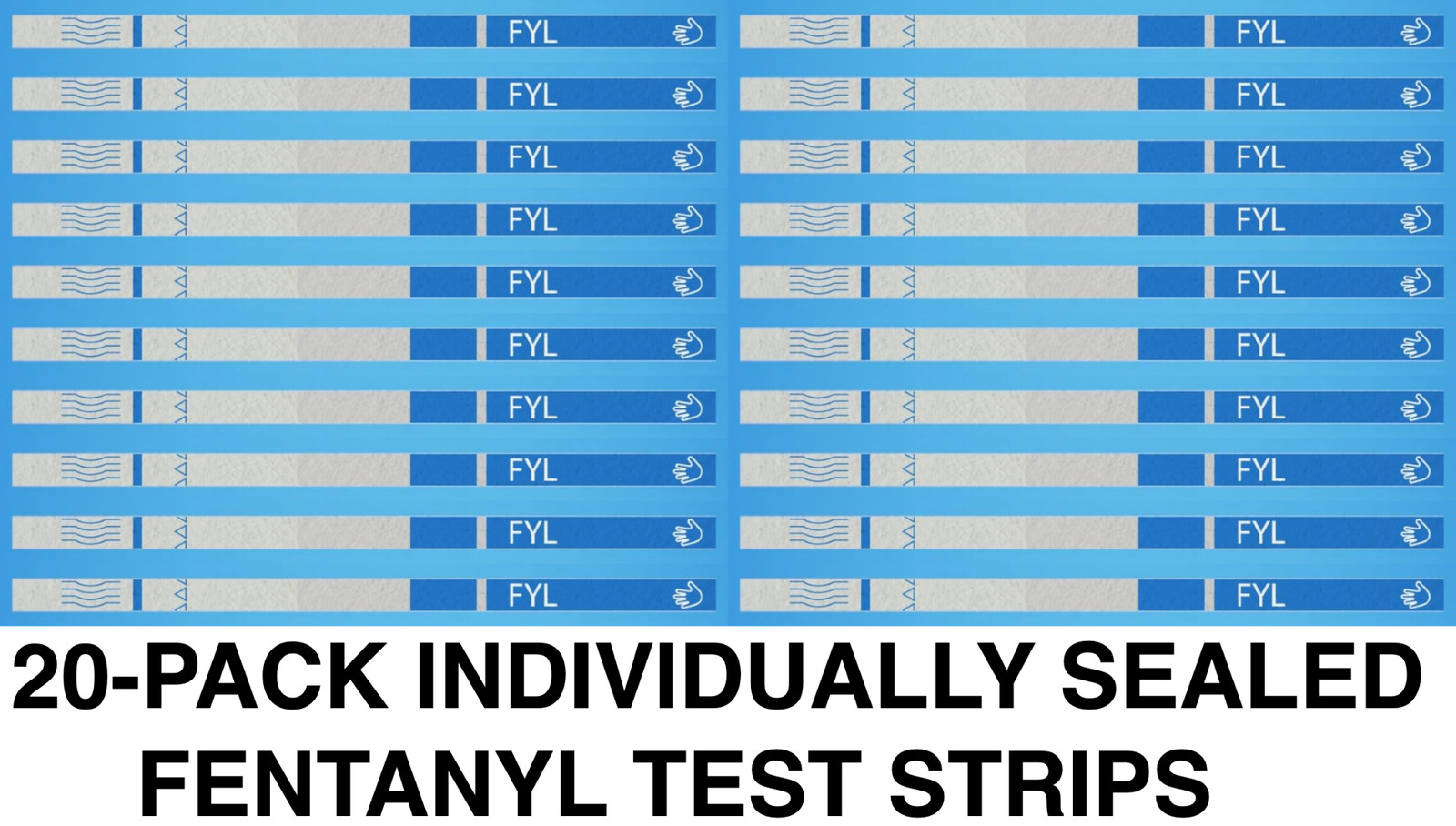 Fentanyl Home Drug Testing Strips- 20 Pack w/Scoops- Powder/Liquid Exp 11/28 16z