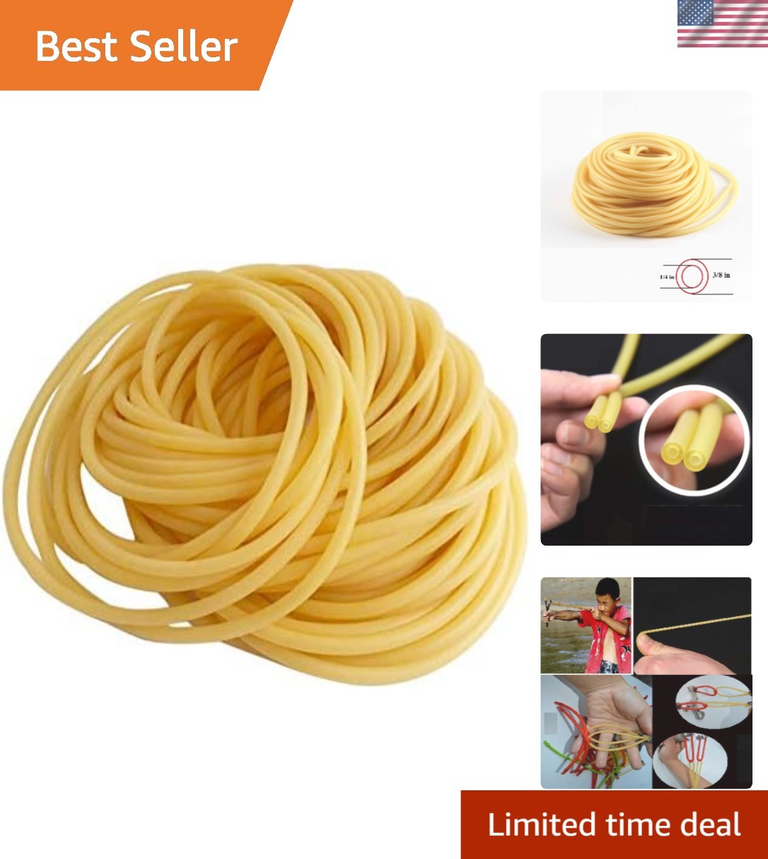 Natural Rubber Latex Tubing 50ft – Durable & Elastic for Slingshot & Medical Use