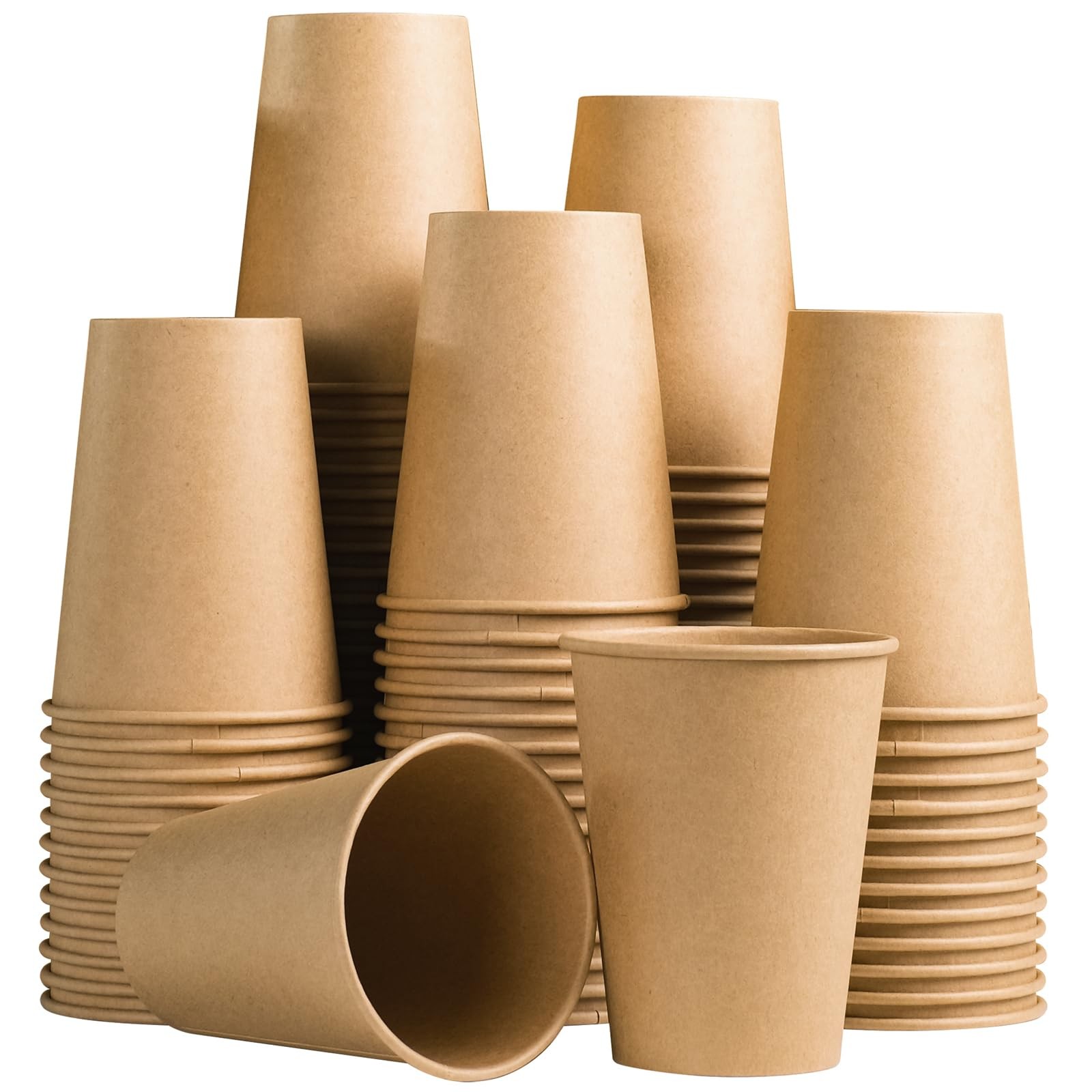 Paper Cups 12 oz 100 Count Disposable Kraft Coffee Lamosi maker brewer ground