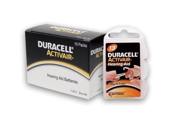 40 Duracell Activair Hearing Aid Batteries Size: 13