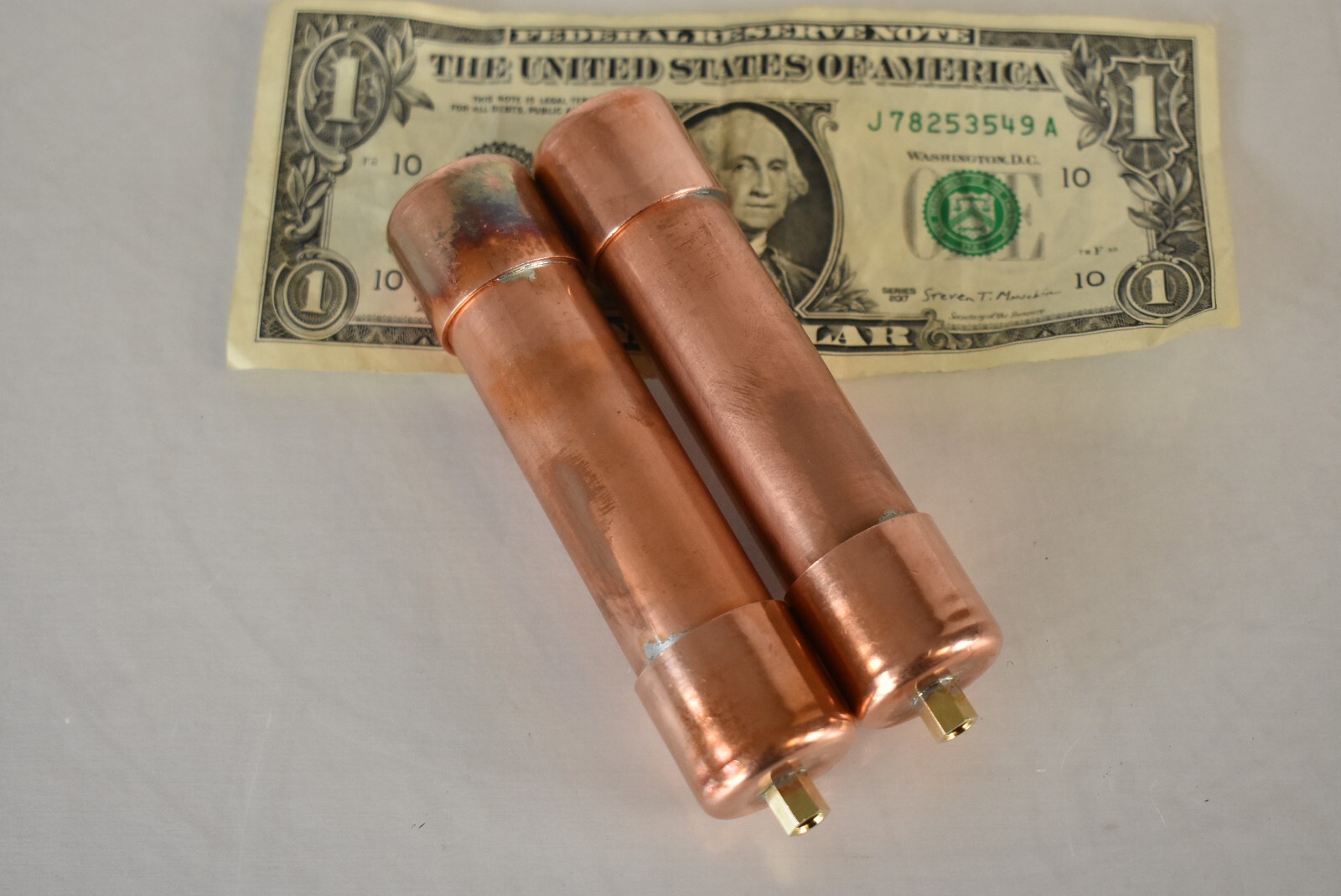 Pair Copper Rife Machine Frequency Hand Cylinders for GB4000 and Others