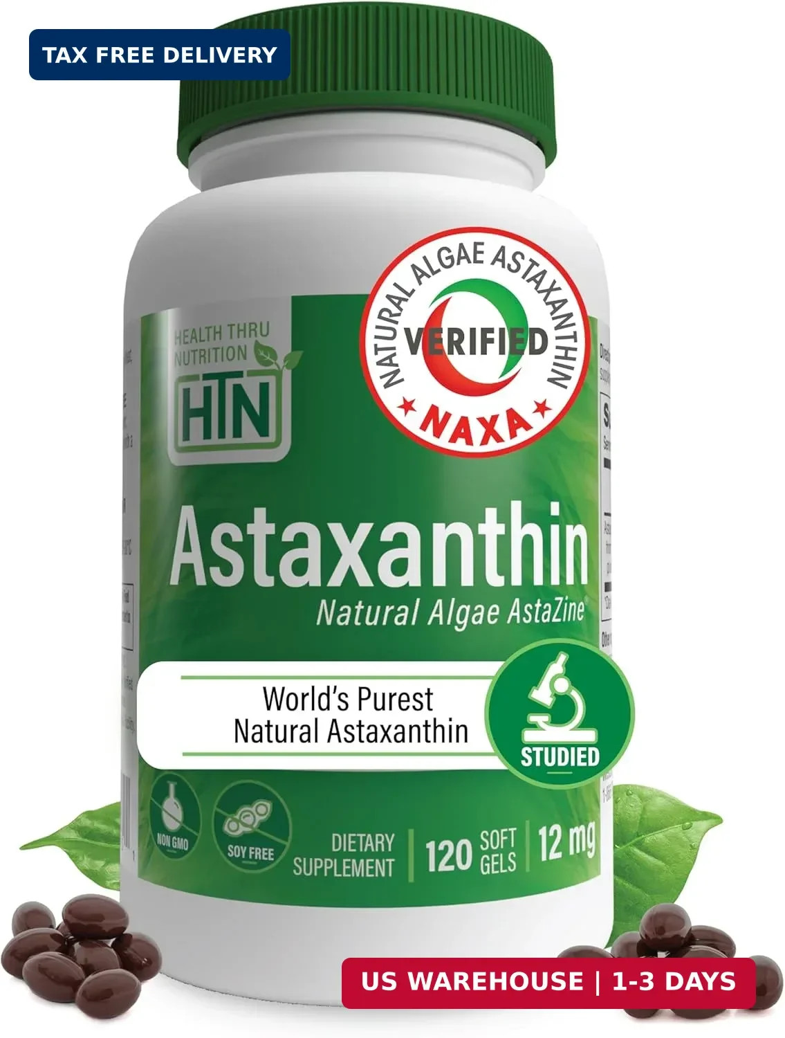 Health Thru Nutrition Astaxanthin Triple Strength 12mg Supplement 120 Softgels |