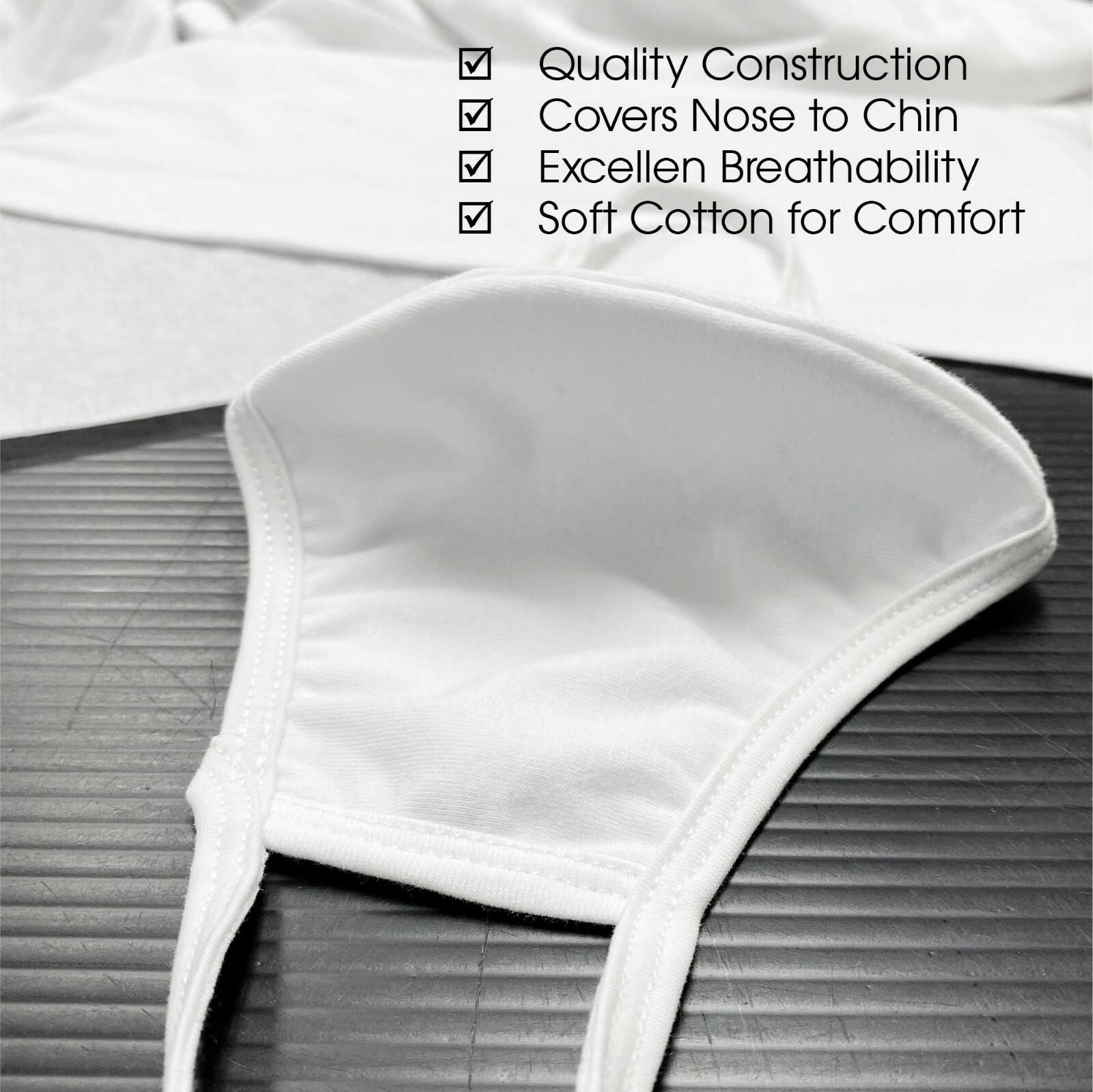 Face Mask Premium White Fabric Reusable Washable Cotton Face Mask (Pack of 10)