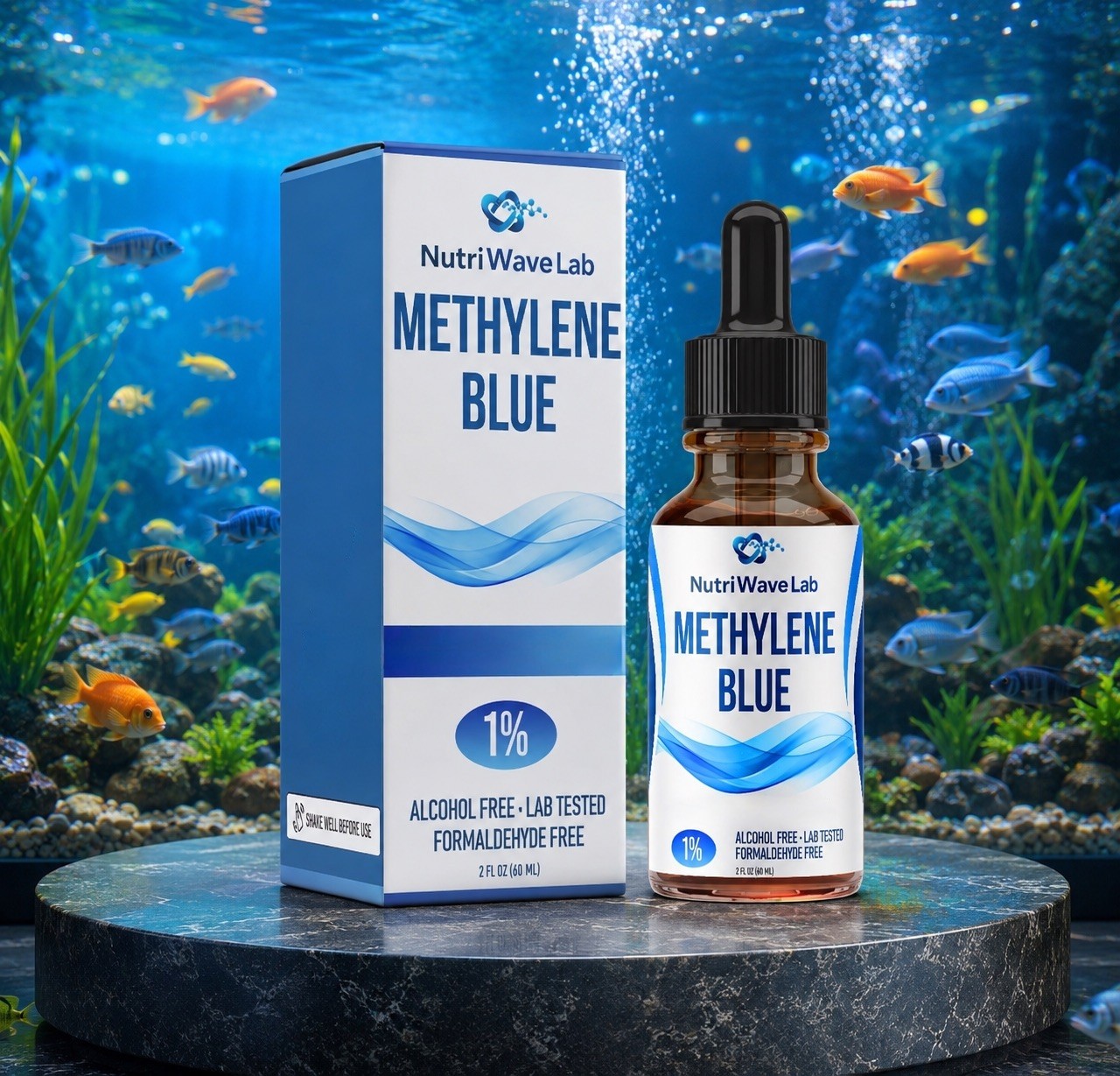 Methylene Blue 1% 2oz (60mL) aquarium water cleaning solution