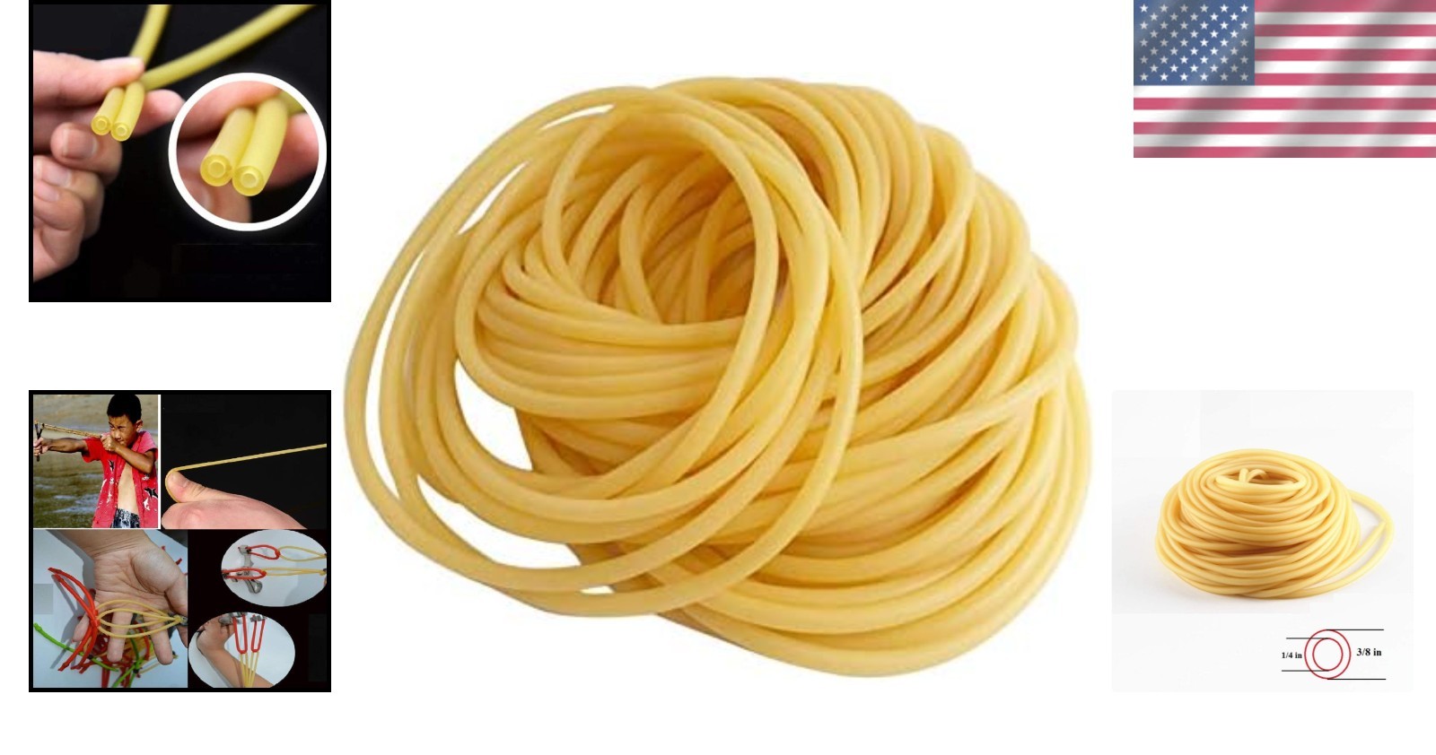 Latex Tubing, 1/4″ I.D. x 3/8″ O.D. x 1/16″ Wall/Speargun Band Slingshot Cata…